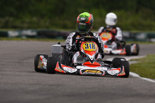 After seven months out of a kart, Pier-Luc Ouellette returned to his winning ways, taking the Rotax Senior win at SRA  (Photo credit: Cody Schindel/CanadianKartingNews.com)