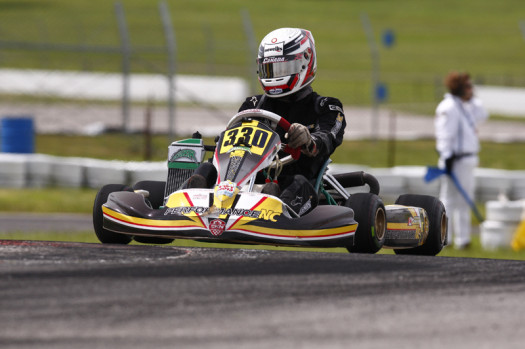Zacharie Scalzo proved to be very quick but ran into some bad racing luck in Rotax Senior  (Photo credit: Cody Schindel/CanadianKartingNews.com)