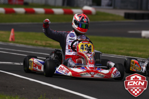 Ben Cooper edged out Pier-Luc Ouellette for the victory in Rotax DD2 on Saturday (Photo by: Cody Schindel/CKN)