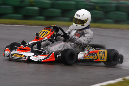 Thierry Cote overcame the treacherous wet conditions to score a third place podium finish  (Photo credit: Cody Schindel/CanadianKartingNews.com)