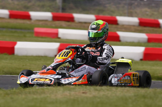 Pier-Luc Ouellette was victorious in his return to ECKC competition, taking top honours in Rotax DD2 on Sunday while placing second on Saturday (Photo by: Cody Schindel/CKN)