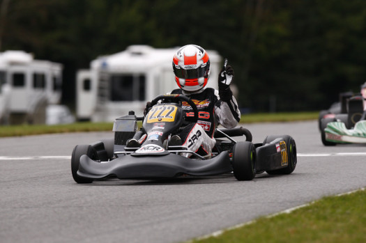 After earning the 2013 Canadian National Rotax Junior Vice-Championship title a few weeks ago, Christophe Paquet scored a breakout win in ECKC competition on Sunday (Photo credit: Cody Schindel/CanadianKartingNews.com)